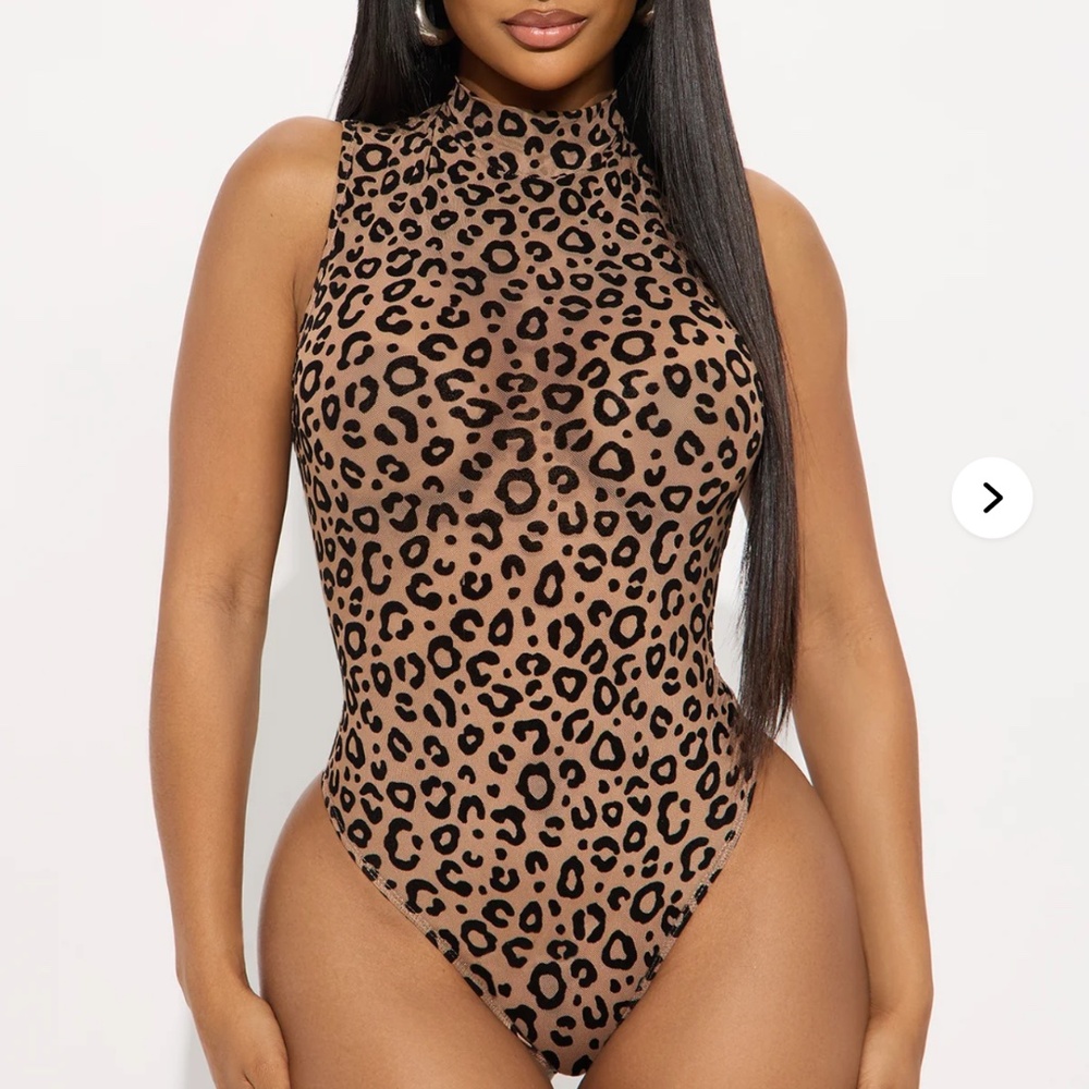Leopard mesh bodysuit